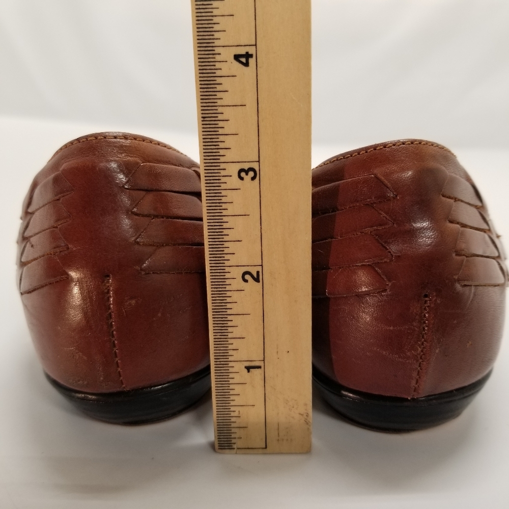 Naturalizer Womans Size 10N Brown Leather Loafer Slip On Basket Weave - Picture 6 of 13